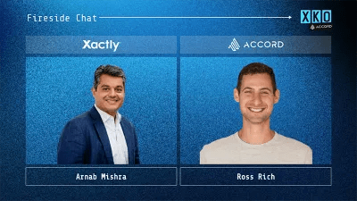 Ross Rich, Accord CEO and Arnab Mishra, Xactly CEO photo